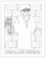 A coloring page of harry potter